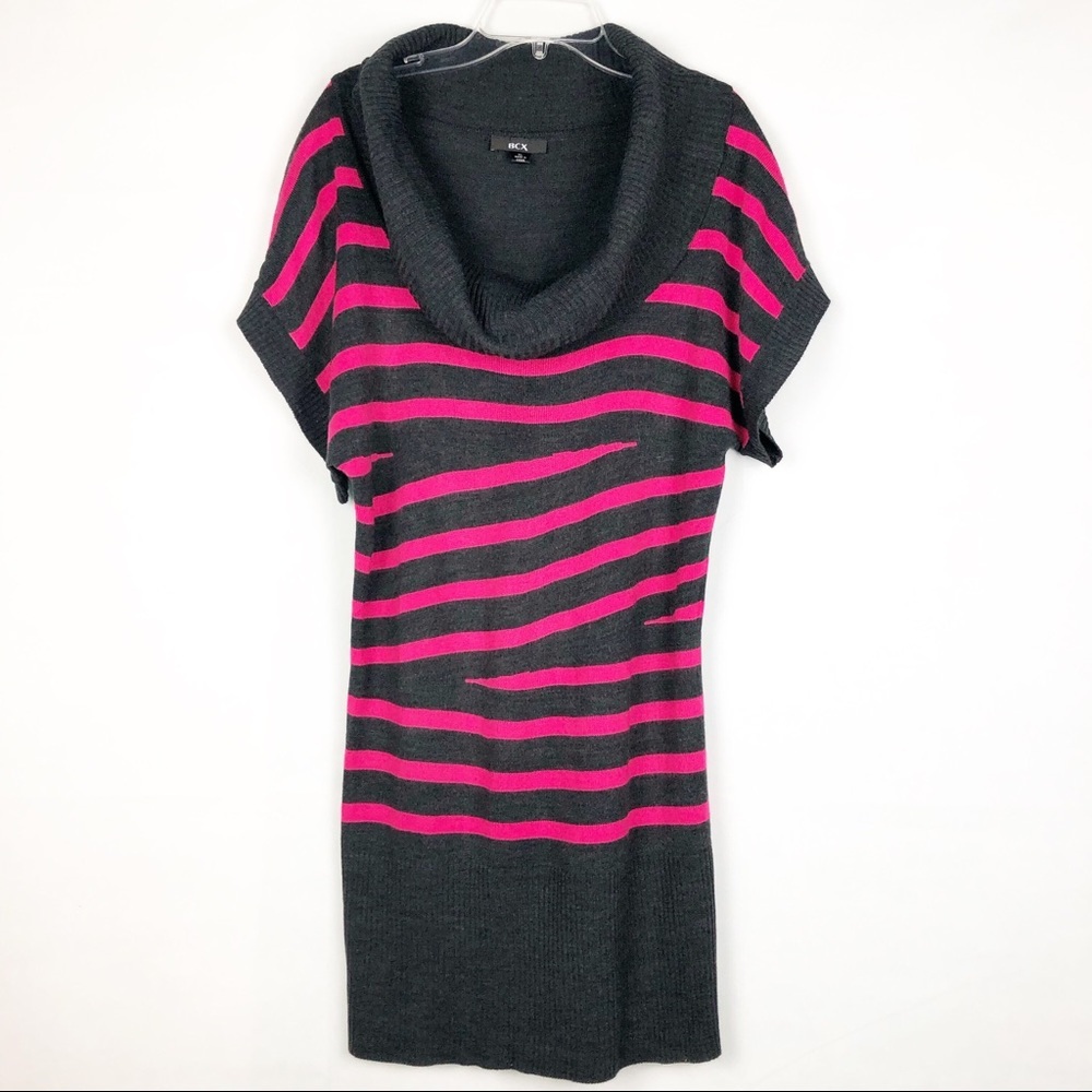 BCX | Cowlneck Animal Print Sweater Dress